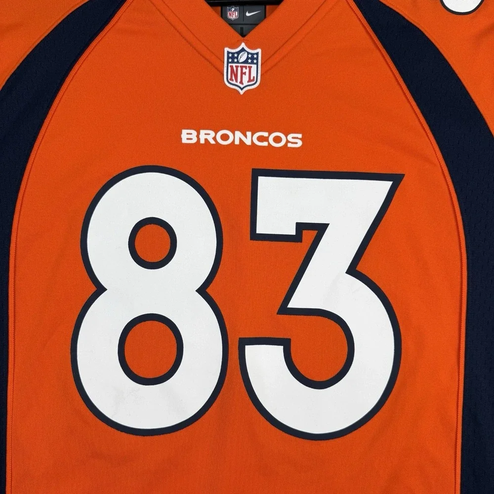 Nike Denver Broncos Jersey Men's Size Large #83 Wes Welker NFL Football Orange